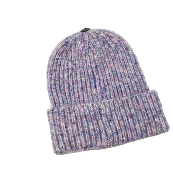 Anthropologie purple ribbed beanie